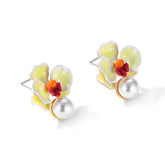Butterfly Orchid Freshwater Pearl Earrings