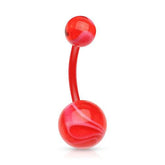 Acrylic Bio Flex Marble Swirl Flexible Belly Button Navel Ring
