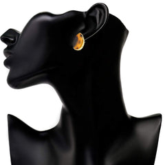 Acrylic Leopard Pattern Earrings - Tortoise Shell Drop Shape Earrings