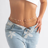 Bohemia Layered Butterfly Crystal Bead Tassel Natural Stone Belly Chain Set