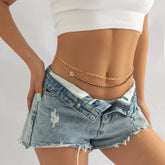 Bohemia Layered Floral Clasp Crystal Tassel Belly Chain