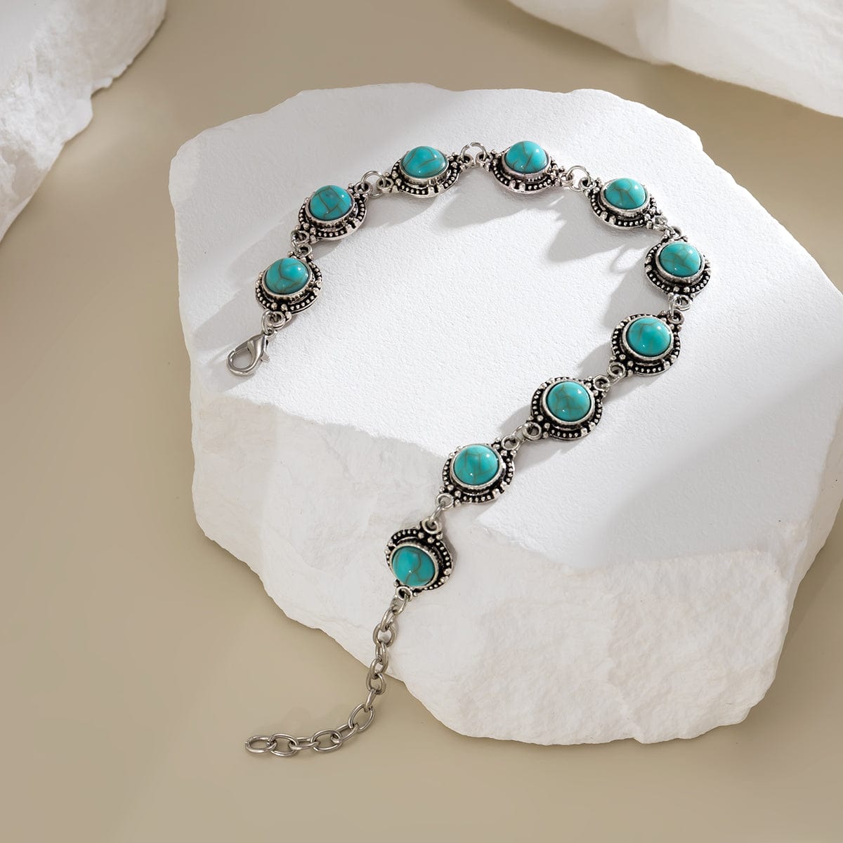 Bohemia Natural Turquoise Anklet