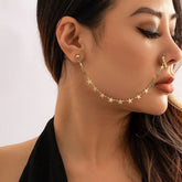 Bohemia No Piercing Nose To Ear Star Chain