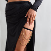 Bohemian Layered Heart Sequins Elastic Thigh Leg Chain