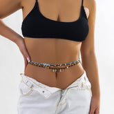 Boho 4 Pieces Seed Beaded Waist Chain Set