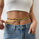 Boho 8 Pieces Crystal Beaded Waist Chain Set