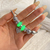 Boho CZ Inlaid Heart Charm Luminous Glow In The Dark Bracelet