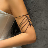 Boho Layered Chain Tassel Crystal Arm Cuff