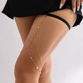 Boho Layered Crystal Inlaid Elastic Saturn Thigh Leg Chain