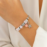 Boho Luminous Glow In The Dark Floral Star Bangle Bracelet