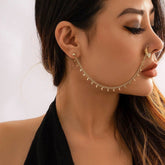 Boho Moon Phase Tassel No Piercing Septum To Ear Chain