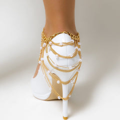 Boho Pearl Chain Tassel Anklet