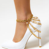Boho Pearl Chain Tassel Anklet