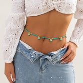 Boho Turquoise Tassel Beaded Waist Chain