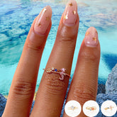 Chic 18K Gold Filled CZ Inlaid Aquarium Ring