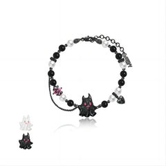 Chic Black and White Little Ghost Bracelet