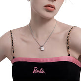 Chic Black and White Little Ghost Necklace