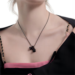 Chic Black and White Little Ghost Necklace