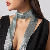 Chic Colorful Aluminium Mesh Strip Scarf