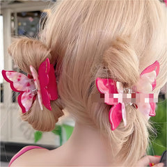 Chic Colorful Duo Butterfly Chignon Claw Clip Hair Clip