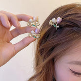 Chic Colorful Enamel Pearl Charm Tulip Hair Clip