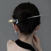Chic Colorful Rose Chignon Hair Fork Hair Pin