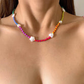 Chic Colorful Seed Bead Star Heart Pearl Charm Choker Necklace