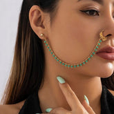 Chic Crystal Ball Tassel No Piercing Septum To Ear Chain
