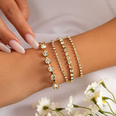 Chic Crystal Box Chain Bracelet Set