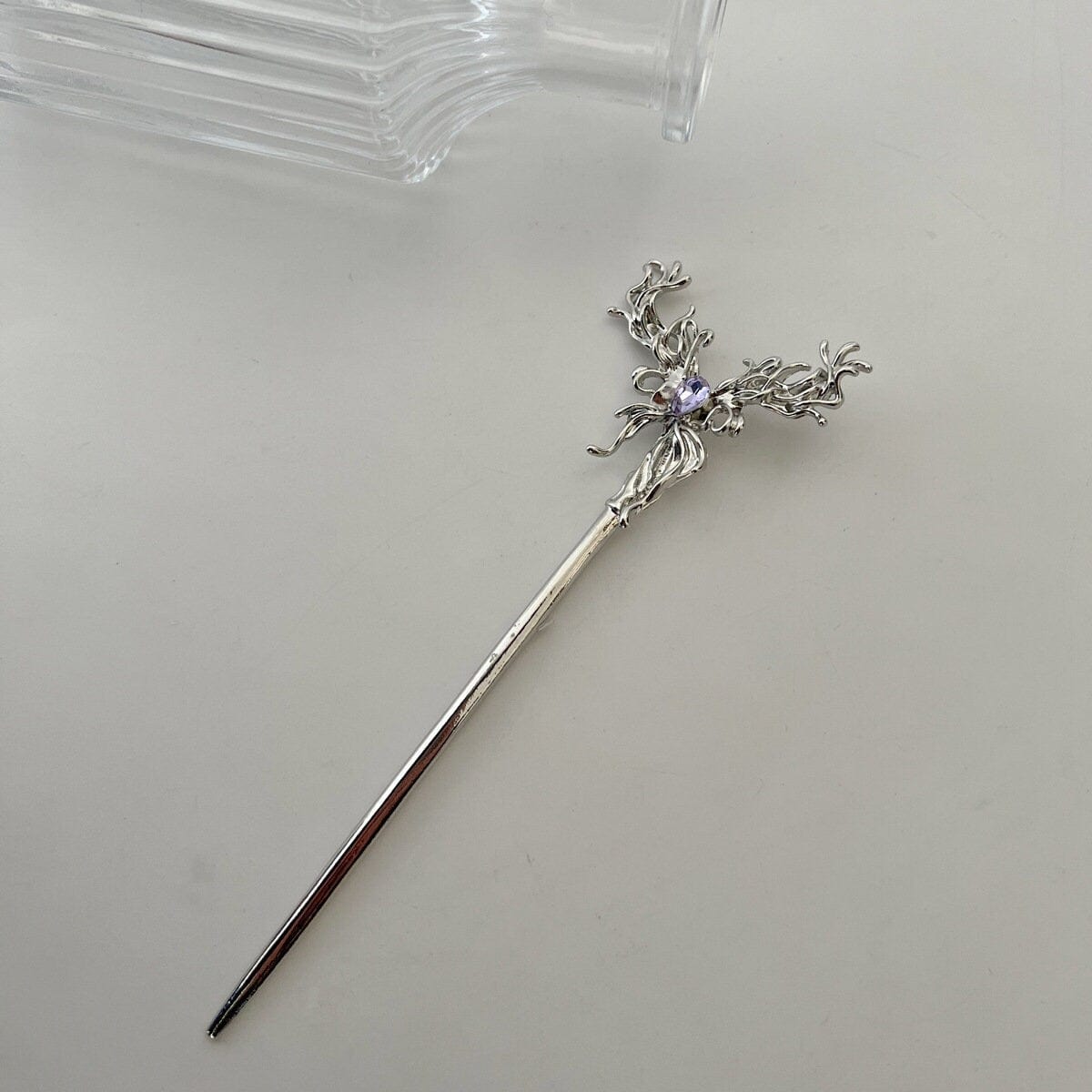 Chic Crystal Inlaid Abstract Butterfly Chignon Hair Fork Hair Pin