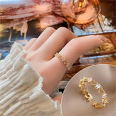 Chic CZ Inlaid Adjustable Hollowed-out Heart Ring