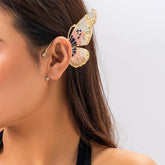 Chic CZ Inlaid Enamel Butterfly Ear Wrap Earring