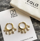 Chic CZ Inlaid Moon Phase Star Tassel Earrings