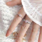 Chic CZ Inlaid Stackable Pink Crystal Ring