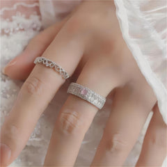 Chic CZ Inlaid Stackable Pink Crystal Ring