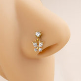 Chic CZ Inlaid Stainless Steel Butterfly Nose Piercing Nose Stud