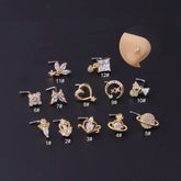 Chic CZ Inlaid Surgical Steel Nose Piercing Nose Stud