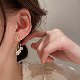 Chic CZ Inlaid Transformable Floral Dangle Stud Earrings