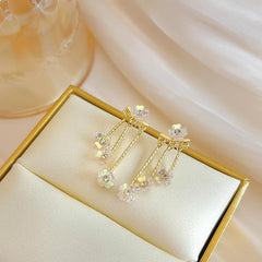 Chic CZ Inlaid Transformable Floral Dangle Stud Earrings