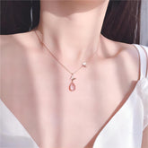 Chic Duo Enamel Butterfly Opal Pendant Necklace