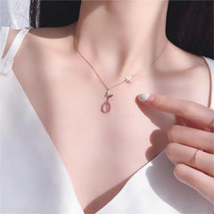 Chic Duo Enamel Butterfly Opal Pendant Necklace