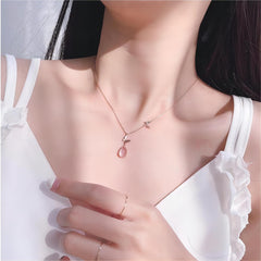 Chic Duo Enamel Butterfly Opal Pendant Necklace