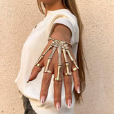 Chic Elastic Skeleton Finger Ring Bangle Bracelet