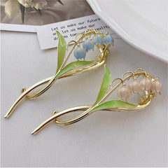 Chic Enamel Bellflower Hair Twist Clip