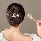 Chic Enamel Bellflower Hair Twist Clip