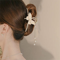Chic Enamel Butterfly Chignon Claw Clip Hair Clip