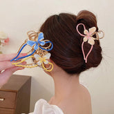 Chic Enamel Colorful Butterfly Chignon Claw Clip Hair Clip