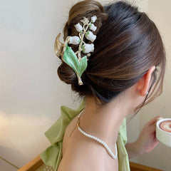 Chic Enamel Lily Of The Valley Hair Claw Clip