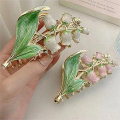 Chic Enamel Lily Of The Valley Hair Claw Clip