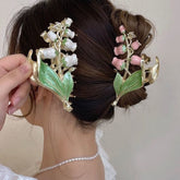 Chic Enamel Lily Of The Valley Hair Claw Clip